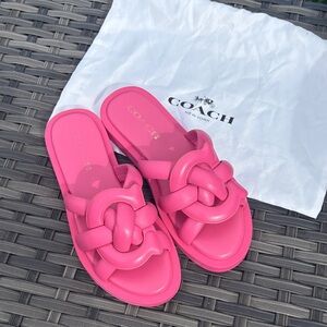 Coach Georgie Slide in Pink, Size 6.5